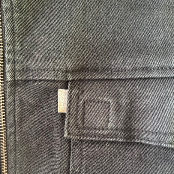 Vintage Levi's Silvertab Black stretch Jean Jacket zippered closure Medium - Picture 4 of 15
